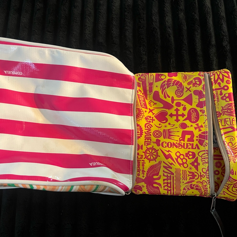 Consuela Pink and White Striped Bag